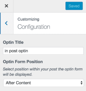 Before and after post optin form configuration