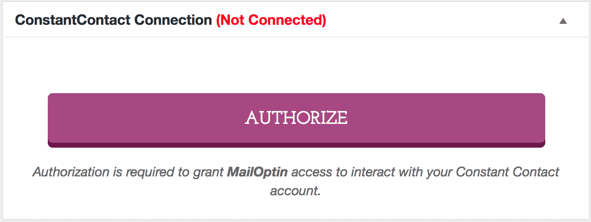 Conencting Constant Contact with MailOptin