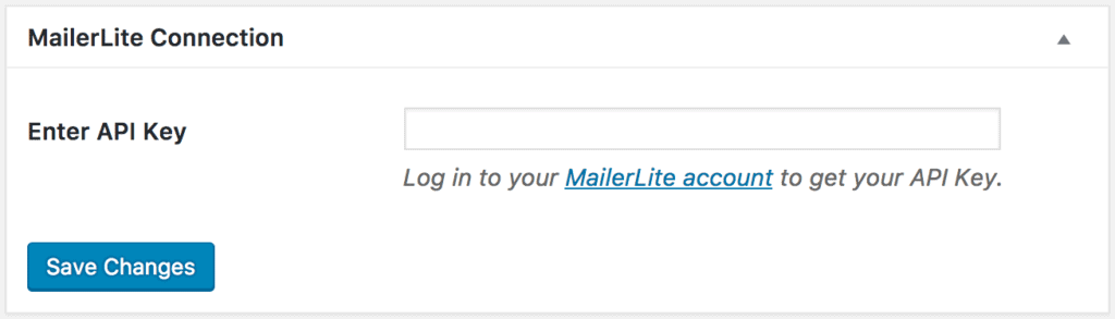 MailerLite connection settings
