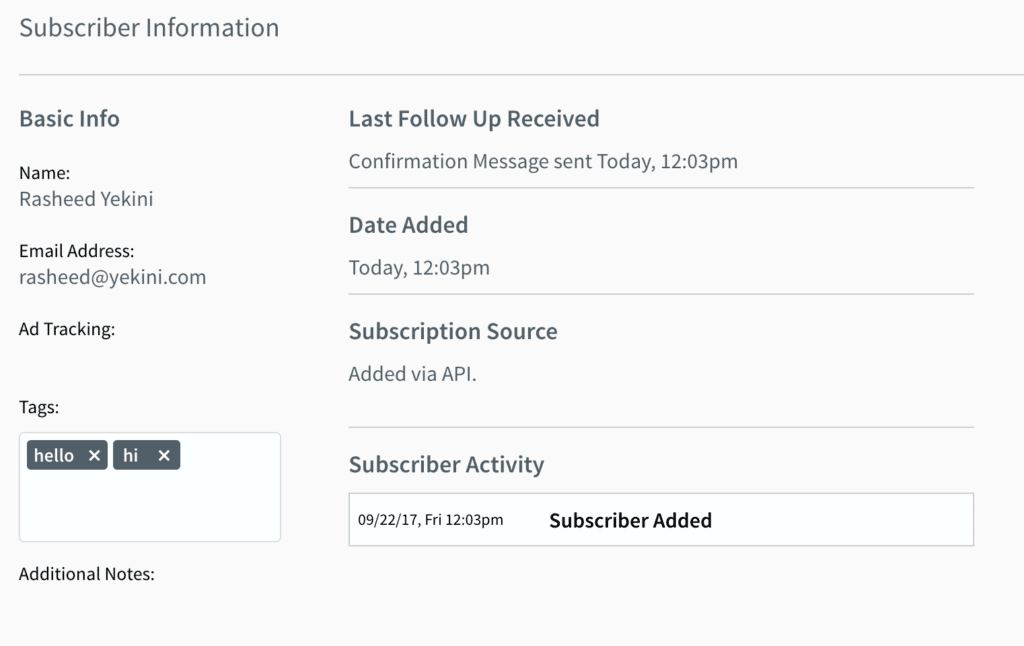 Leads / Email subscribers converted by MailOptin lead capture form