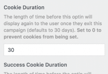 Cookie duration opt-in campaign settings
