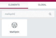 MailOptin element/widget in Elementor