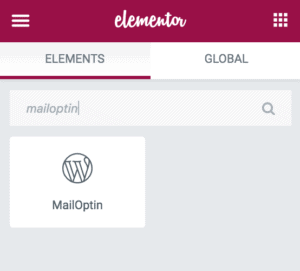 MailOptin element/widget in Elementor