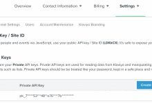 Klaviyo API Keys settings page