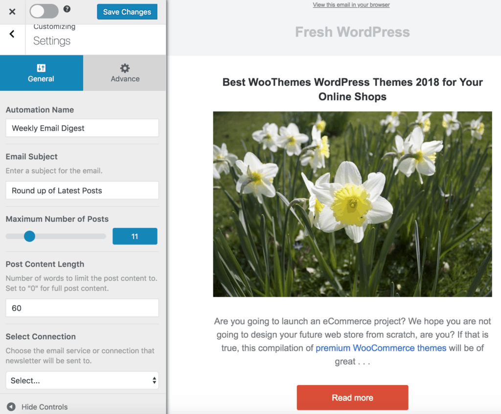 WordPress posts email digest setup