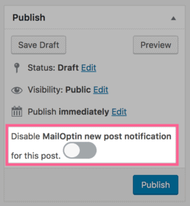 Disable new post notification for a post