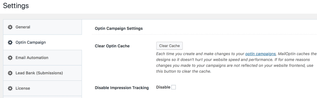 Disable impression tracking