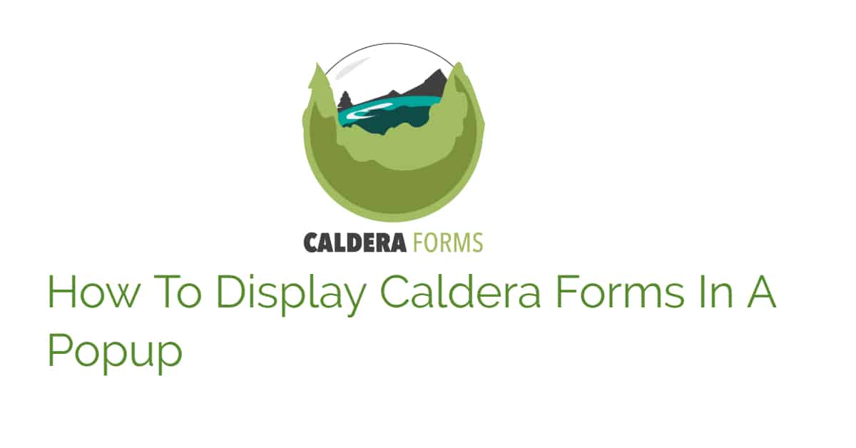 how to display caldera forms in a popup