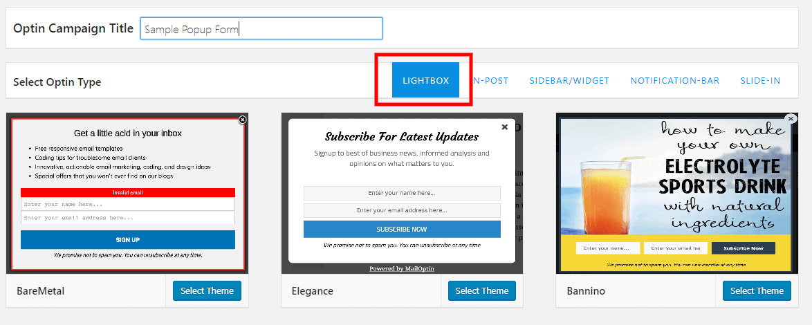 creating popup email subscription forms