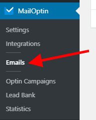 open mailoptin emails page