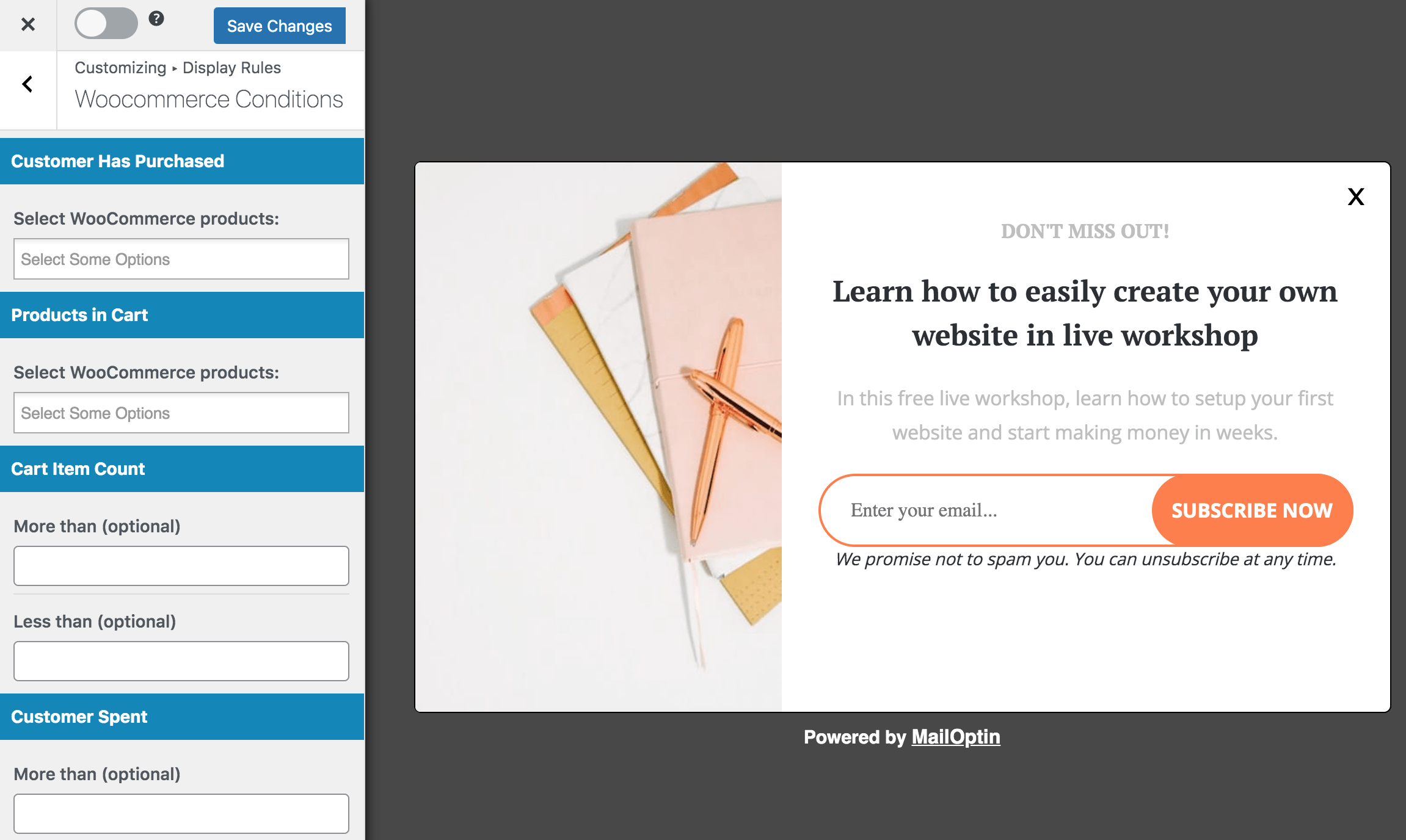 woocommerce-conditions-optin-rule