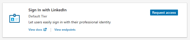 Click Request Access On Sign In With LinkedIN