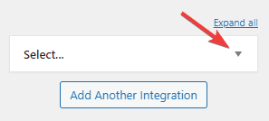 click the drop-down button next to the New Integration option