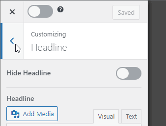 click the Back button on the top left of the editor