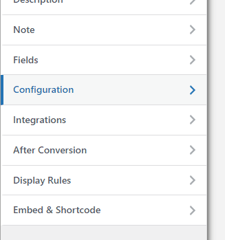 go to the Configuration menu from the sidebar