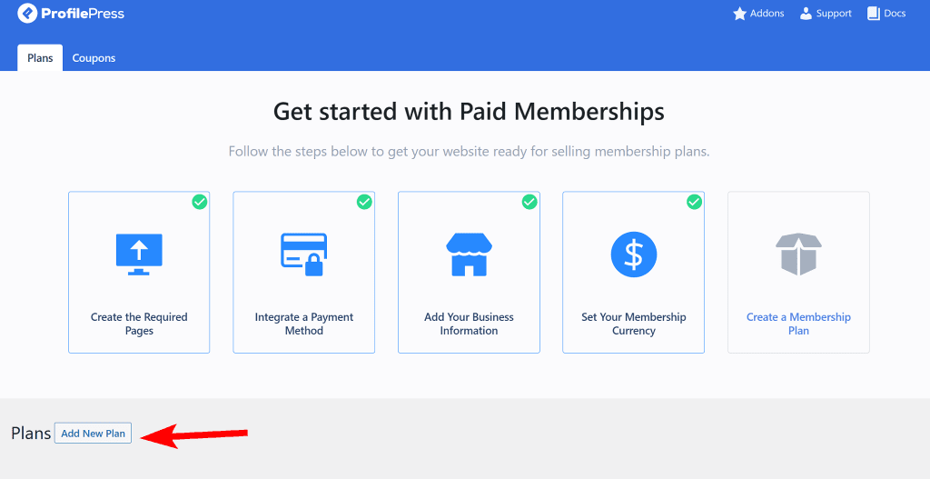 Create a new membership plan
