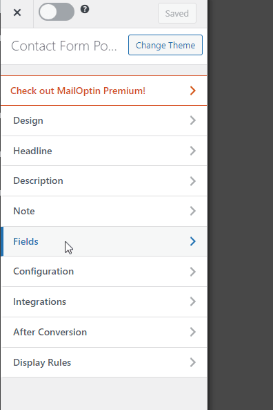 Select the Fields option