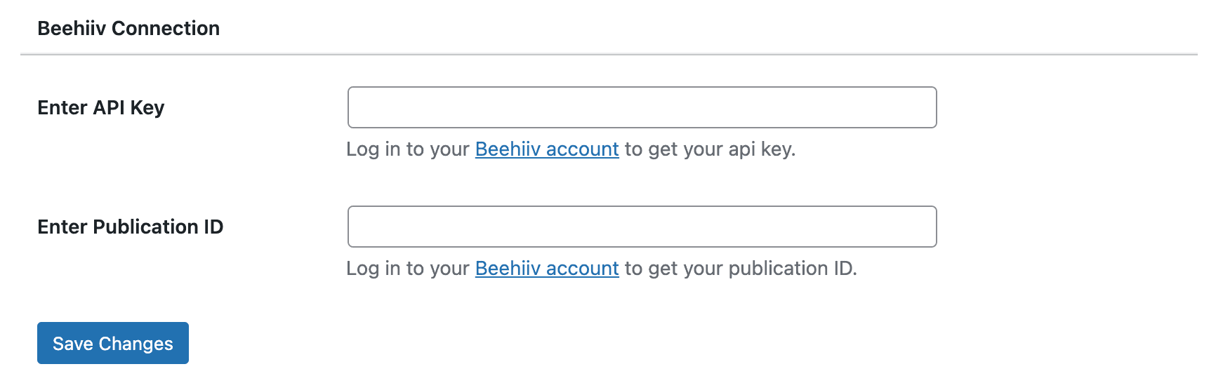 Connect WordPress to Beehiiv