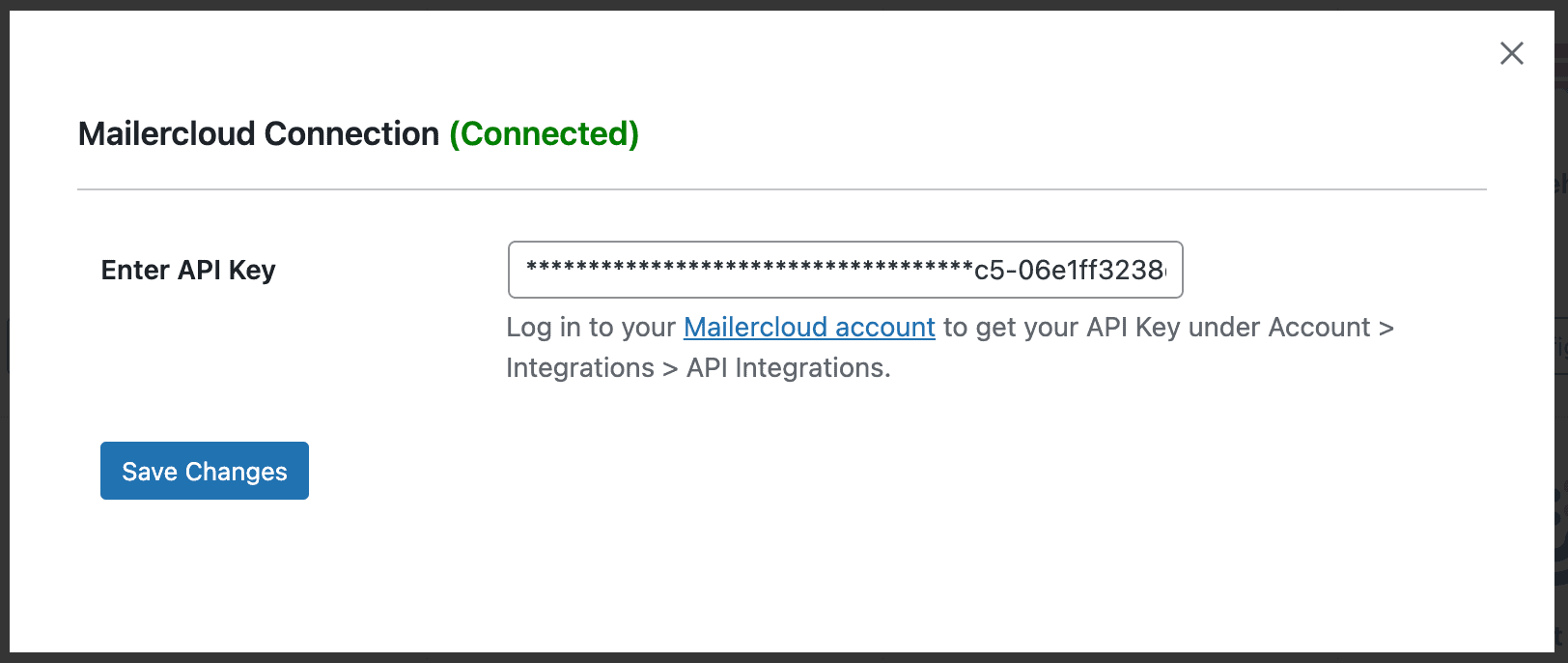 Mailercloud API settings