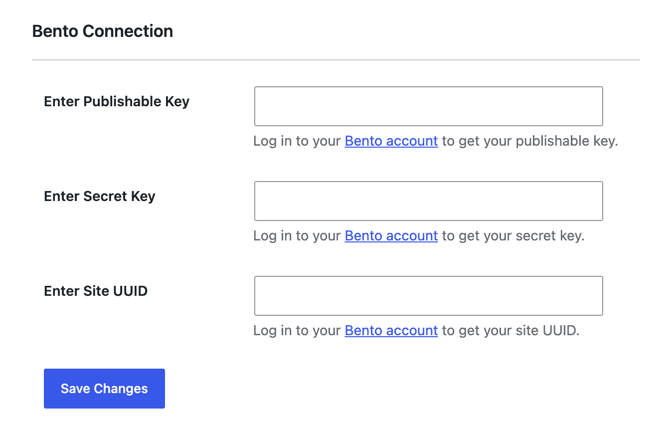 Bento integration page in MailOptin